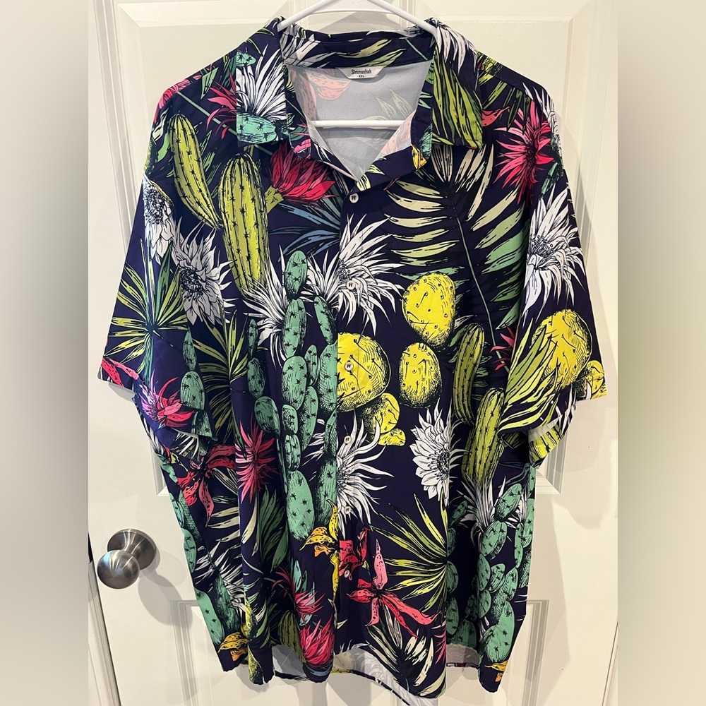 Simmashah Floral Button Down Tshirt Size XXL